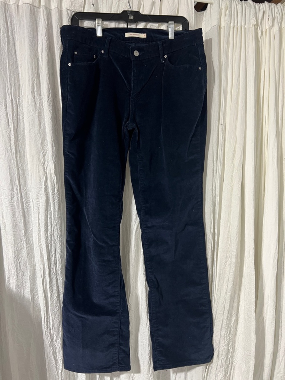 Levi's Dark 505 Straight Navy Corduroy Trousers